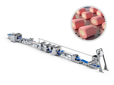 Ligne de production de petits pains fourrés